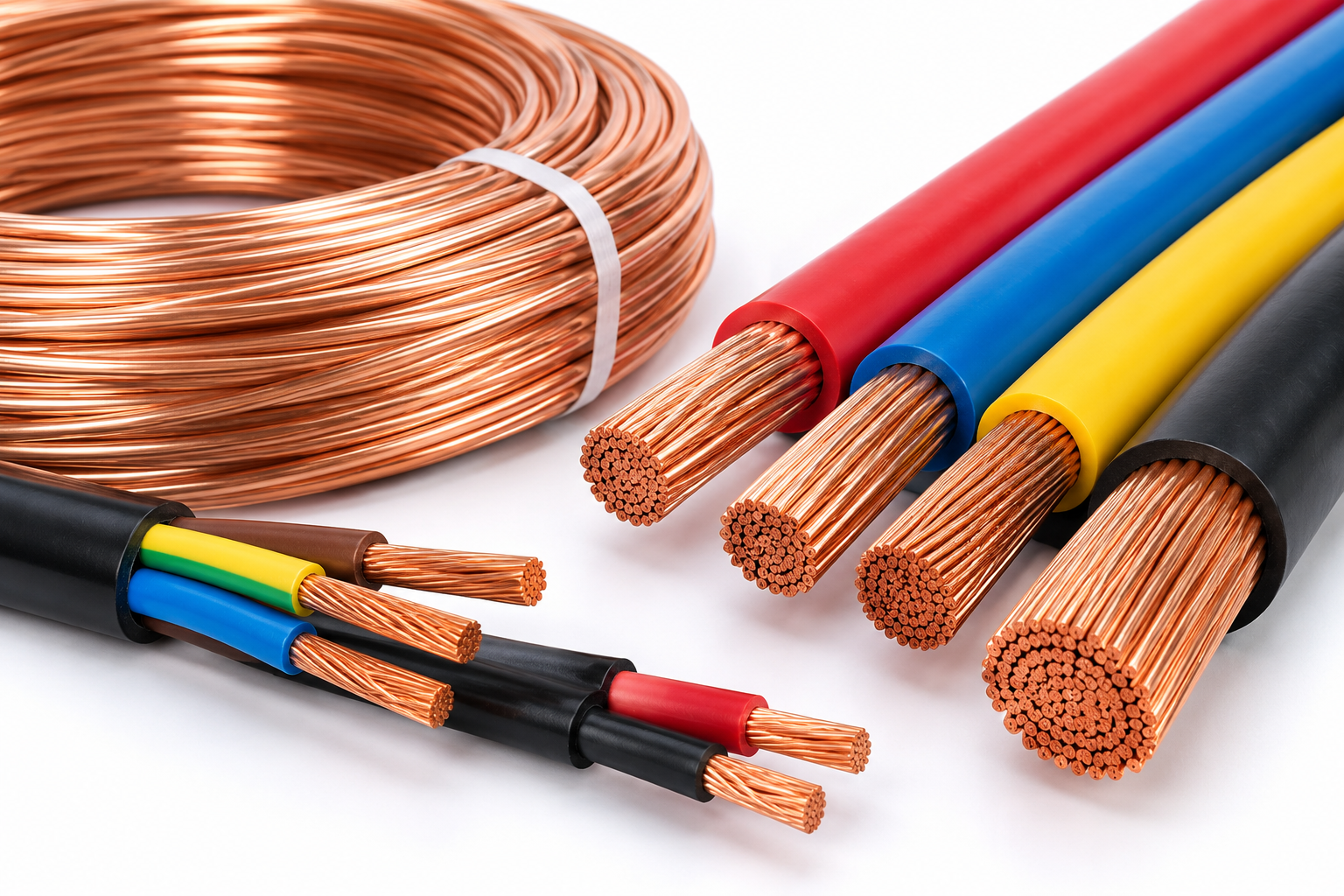 Copper electrical cable and insulated wire